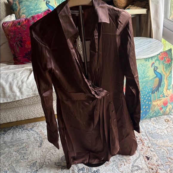 Reformation brown silk mini dress - Picture 13 of 13